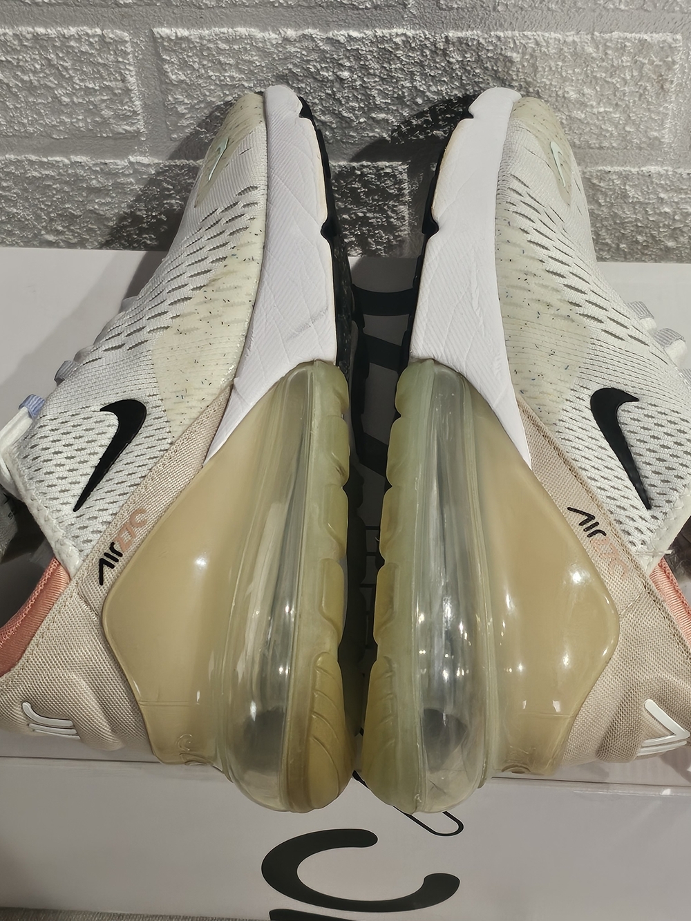 Nike White Air Max 270 with Coral Lining and Mint Accents - Picture 10 of 13